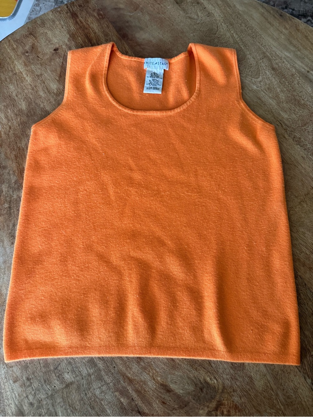 White Stag Bright Orange Scoop Neck Sleeveless Sweater